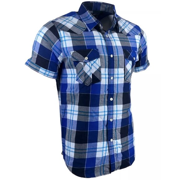 RAW STATE AFFLICTION Men's Button Down Shirt Short - Picture 5 of 10